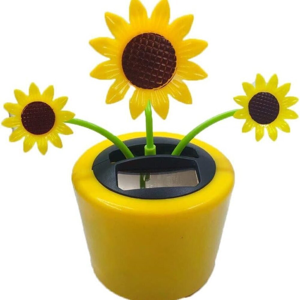Solar Dancing Flower Sunflower Solar Powered Dancing Toys Car Swinging Toy Sun